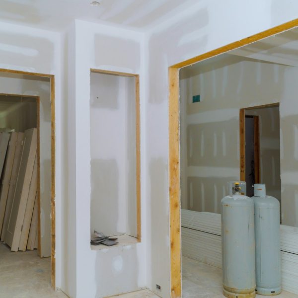 Construction building industry new home construction interior drywall tape and finish details